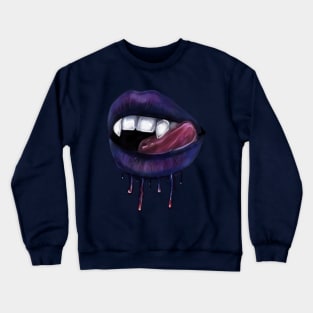 sexy vampire lips with tongue Crewneck Sweatshirt